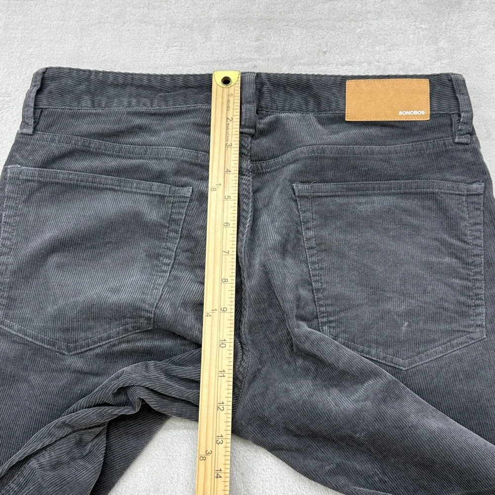 Bonobos Corduroy Pants Mens 30x30 Dark Grey Slim Fit 5-Pocket Preppy Casual Work